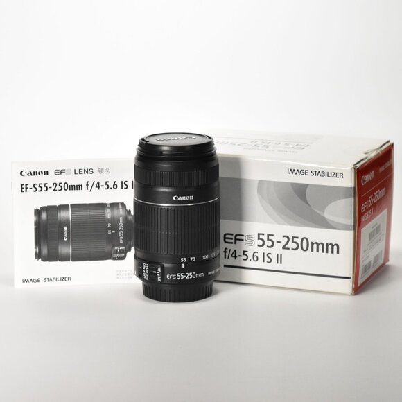 Canon EF-S 55-250mm f/4-5.6 IS II Autofocus APS-C Lens with Box & Manual MINT - Picture 1 of 10
